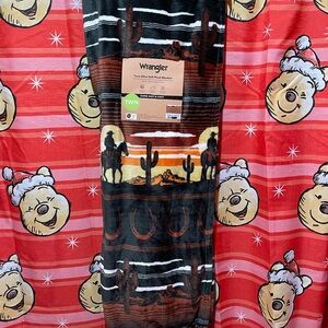 Wrangler Western Blanket - Black, Orange, and Brown